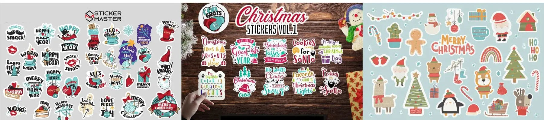 100 Adet Yılbaşı Christmas Sticker Seti  Sticker Master