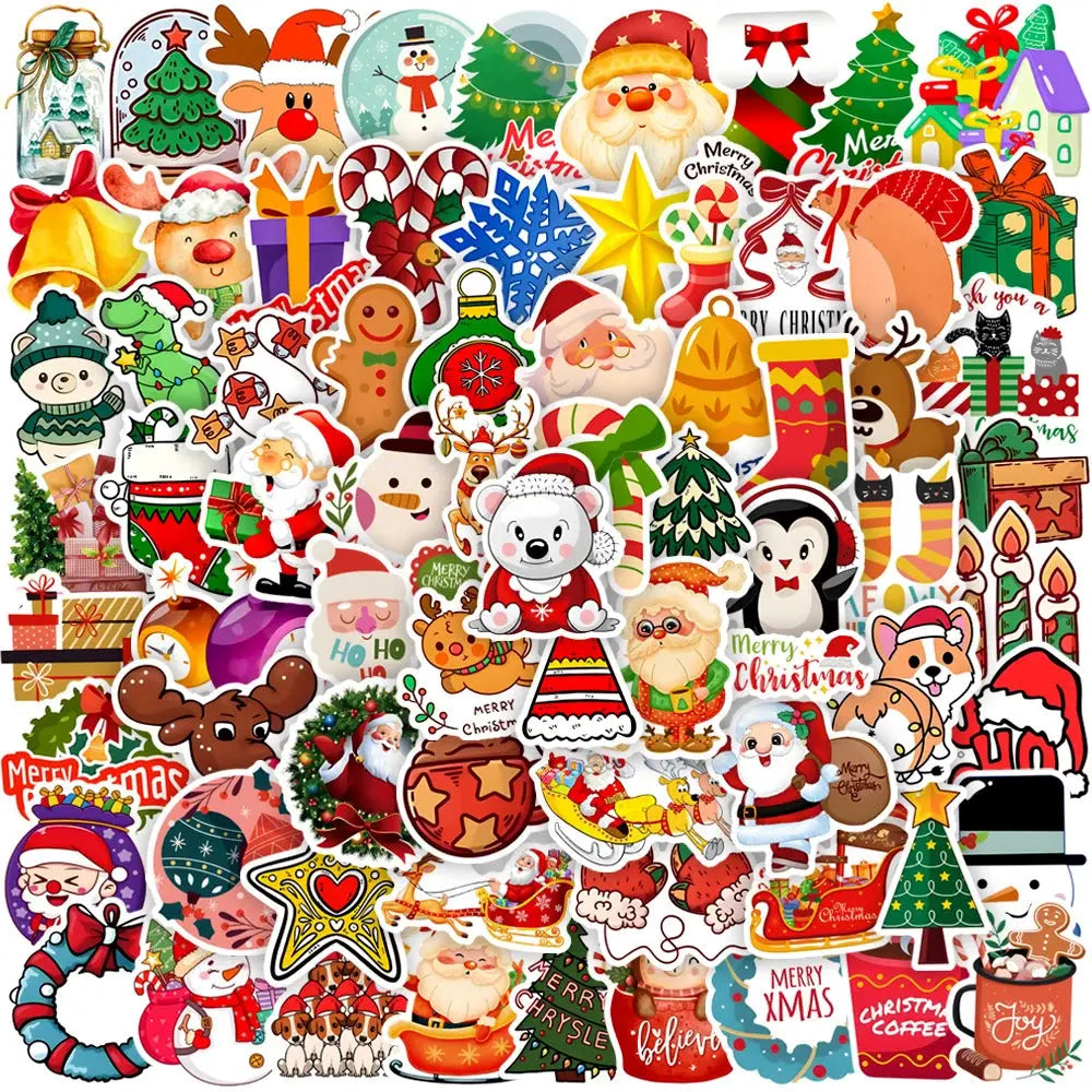 Yılbaşı Sticker Seti 50 Parça Noel Baba ve Geyik | Sticker Master - Sticker Master