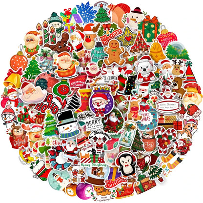 Yılbaşı Sticker Seti 50 Parça Noel Baba ve Geyik | Sticker Master - Sticker Master
