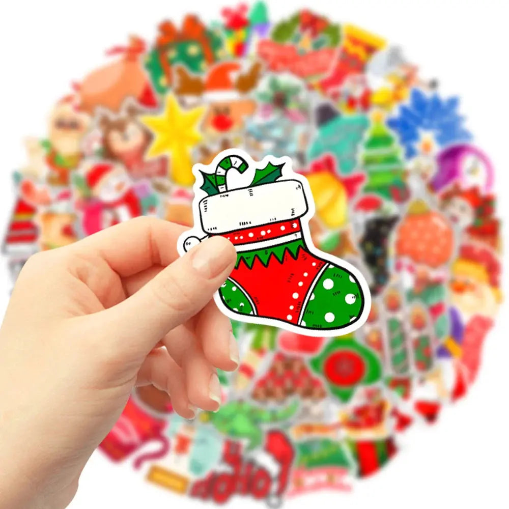 Yılbaşı Sticker Seti 50 Parça Noel Baba ve Geyik | Sticker Master - Sticker Master