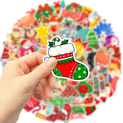 Yılbaşı Sticker Seti 50 Parça Noel Baba ve Geyik | Sticker Master - Sticker Master