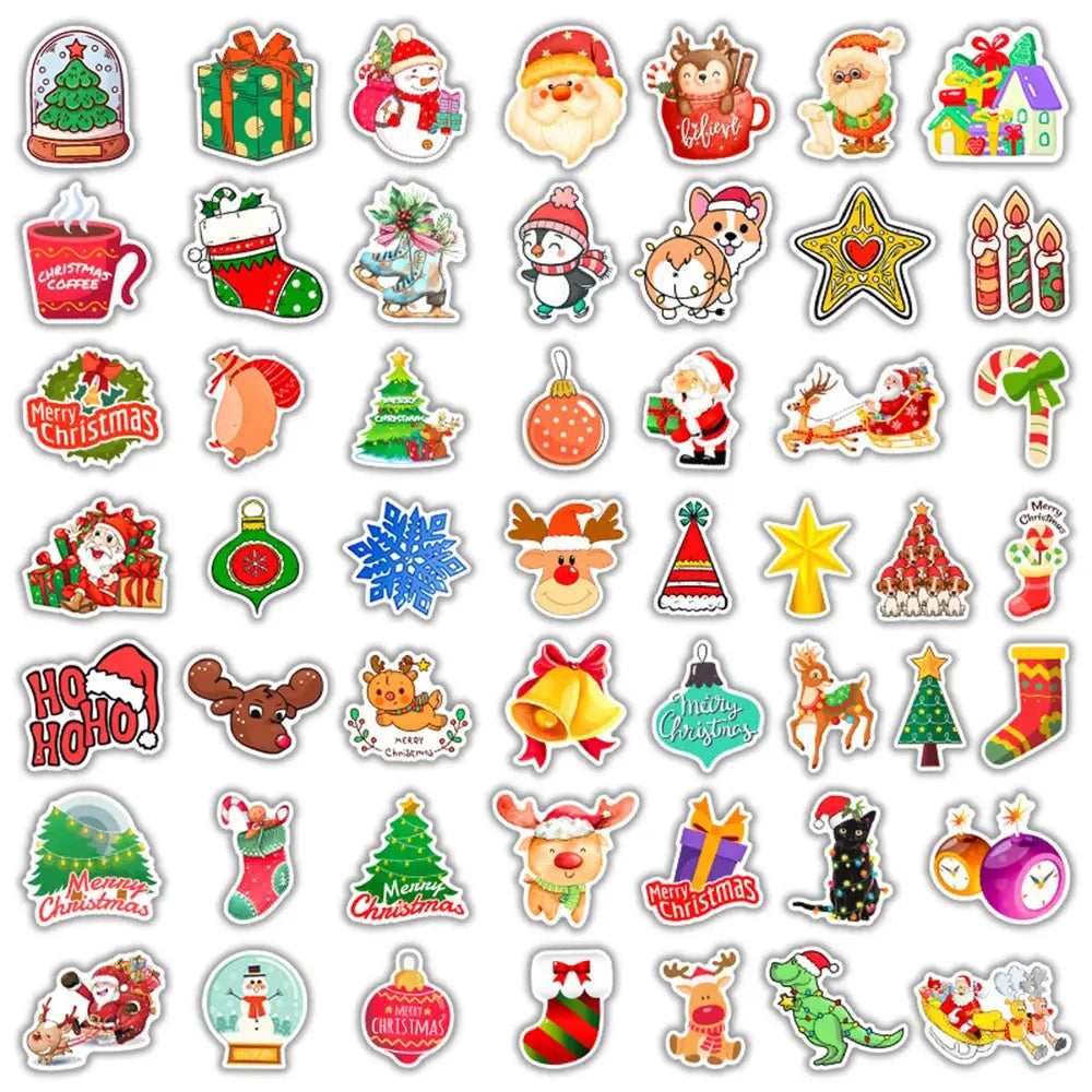 Yılbaşı Sticker Seti 50 Parça Noel Baba ve Geyik | Sticker Master - Sticker Master