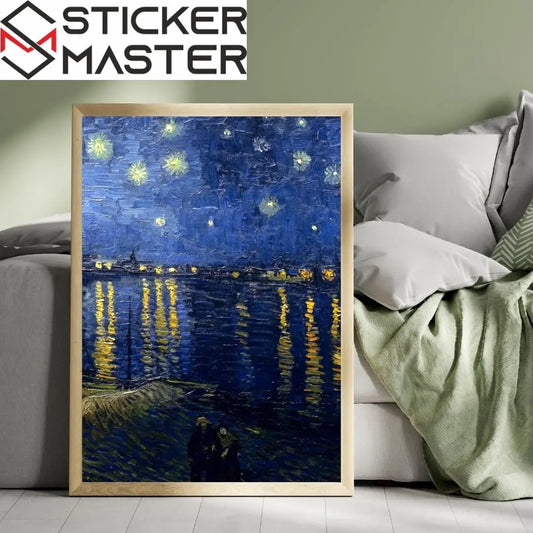 Sticker Master Rhone Üzerinde Yıldızlı Bir Gece' Çerçeveli Poster Tablo | Sanatın Büyüsünü Mekânınız