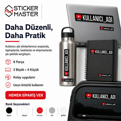 YouTube Sticker Seti 6 Parca detaylar