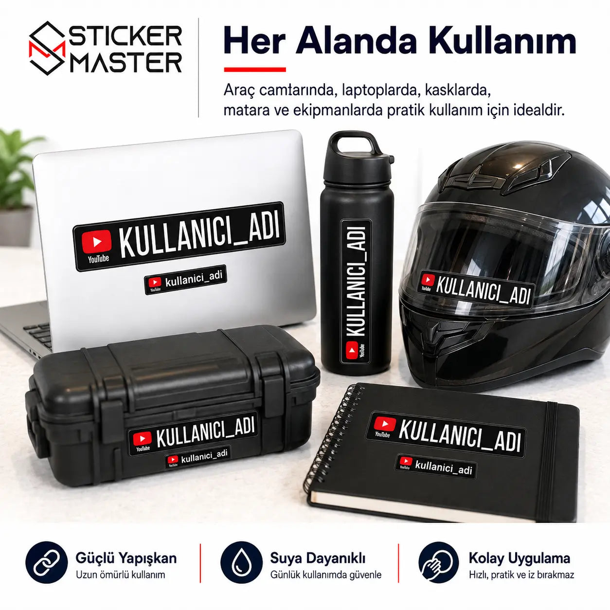 YouTube Sticker Seti 6 Parca mockup