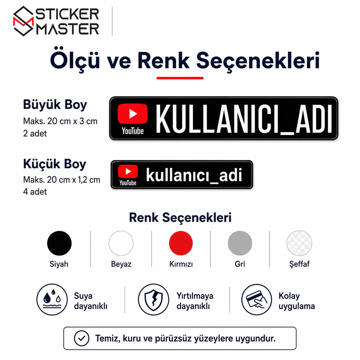 YouTube Sticker Seti 6 Parca renkler