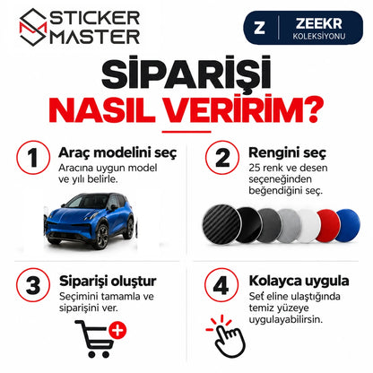 Zeekr araç model yılı ve renk seçimi dahil dört adımlı sipariş rehberi