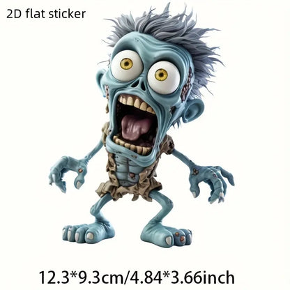 Dayanıklı vinil zombi çıkartması boyut gösterimi