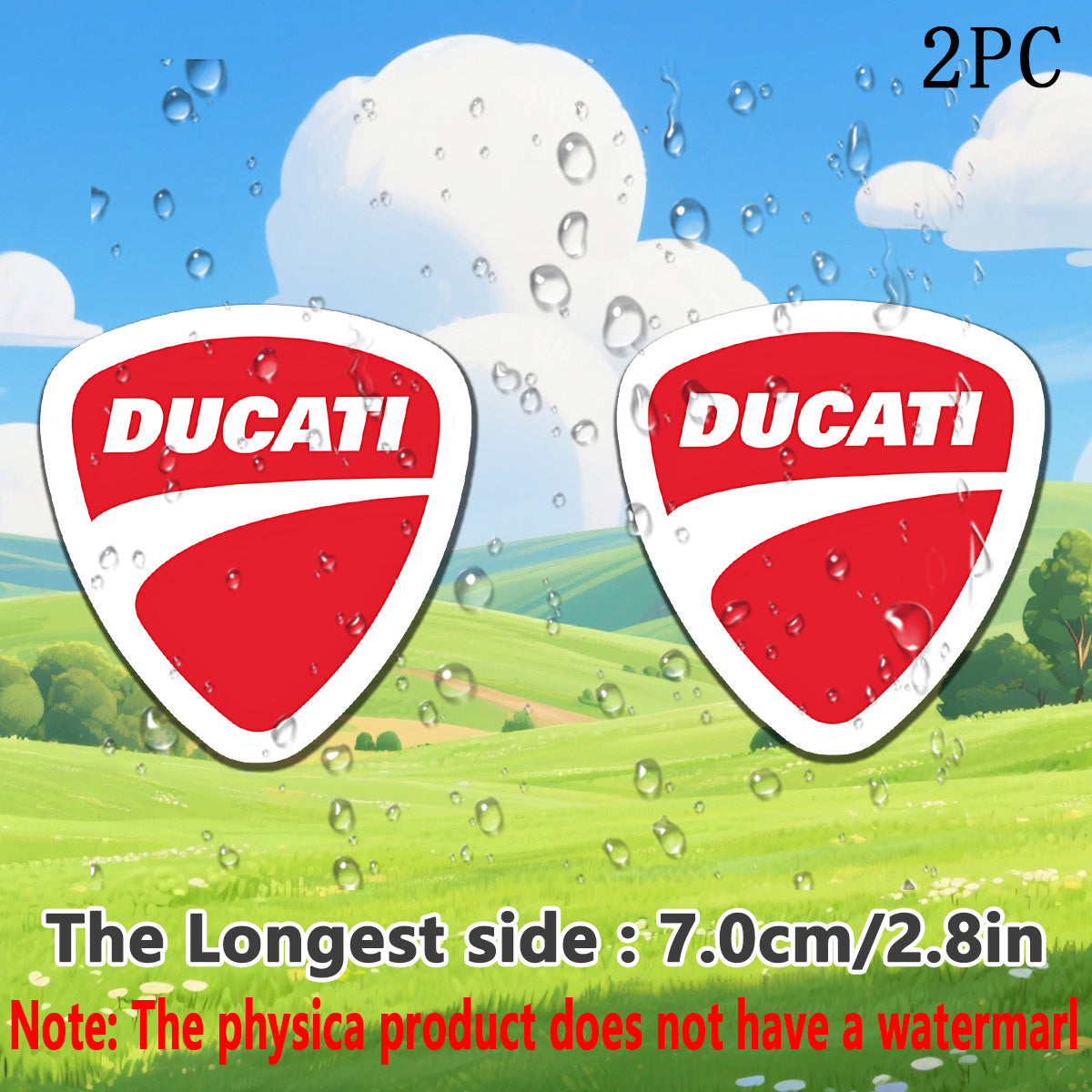 Ducati Mat Siyah Kırmızı Logo Sticker 2’li Set Vinil | Sticker Master