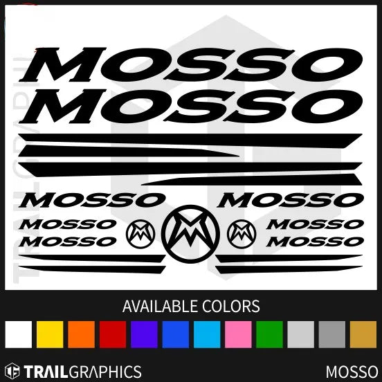 Sticker Master Mosso Bisiklet Kadro Sticker Seti – Su Geçirmez Vinil Etiketler (12 Parça)