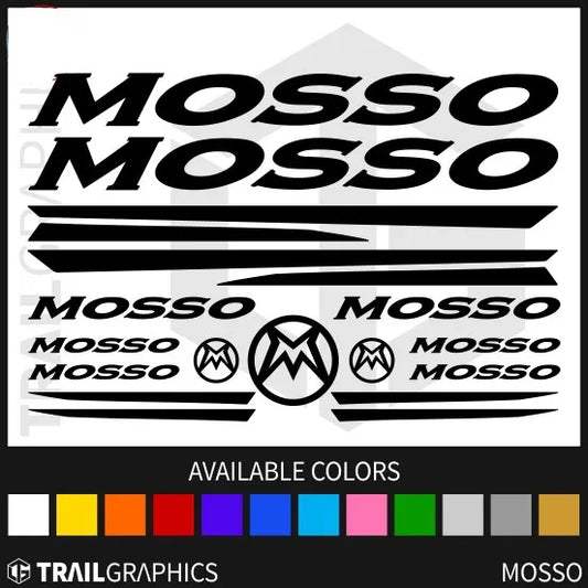 Sticker Master Mosso Bisiklet Kadro Sticker Seti – Su Geçirmez Vinil Etiketler (12 Parça)