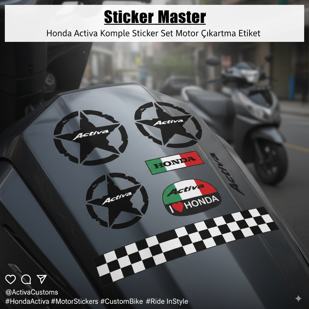 Sticker Master Honda Activa Komple Sticker Set Motor Çıkartma Etiket