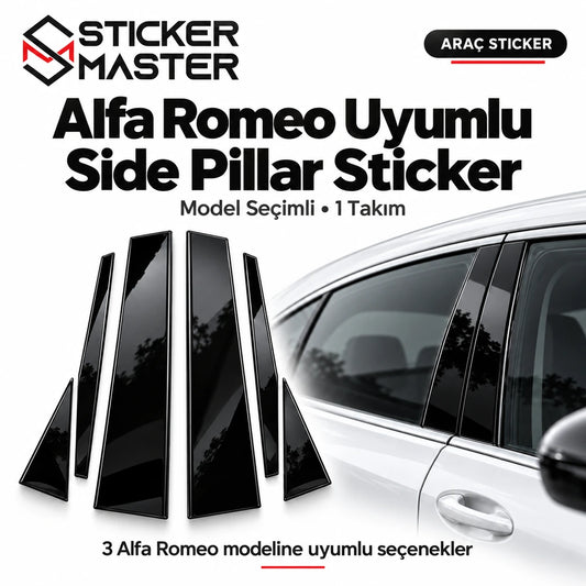 Alfa Romeo uyumlu Side Pillar kapı direği sticker seti Sticker Master ana görsel