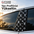 Monogram Desenli Araç B Sütunu Sticker Seti | 2 Adet
