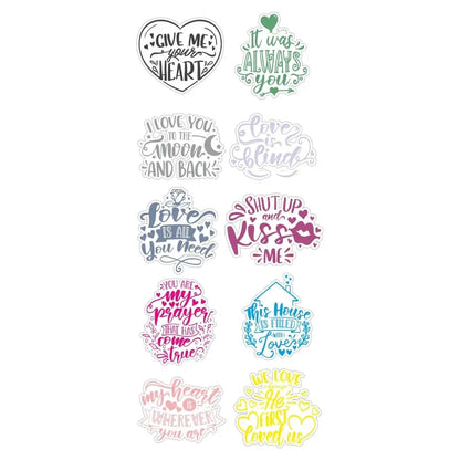 Sticker Master Aşk Temalı Sticker Seti – 10 Adet x 10 cm | Renkli Romantizmin Gücü! Sticker Master