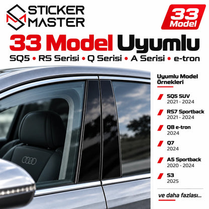 Audi Side Pillar sticker için SQ5 RS Q A ve e-tron dahil 33 araç modeli
