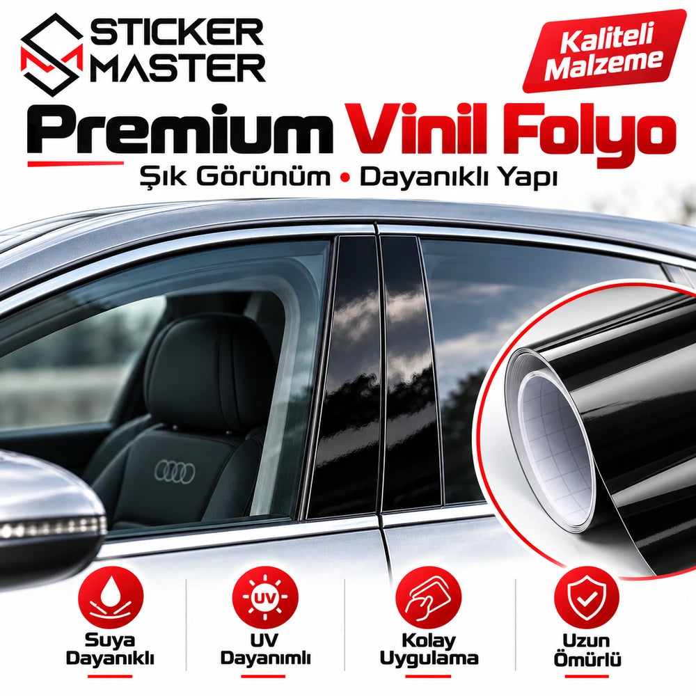 Audi kapı direği sticker premium vinil folyo ve malzeme özellikleri
