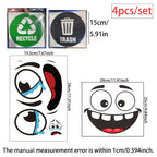 Eğlenceli Çöp Kutusu Sticker Seti Geri Dönüşüm - Sticker Master