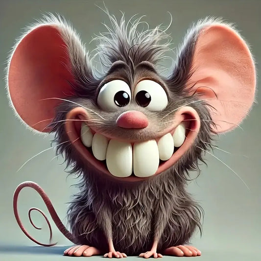Sticker Master Karikatür Fare Sticker - 6 inç - 15 Cm | Laptop, Araç, Cam, Kupa ve Yüzeyler İçin