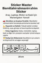 Sticker Master Bismillahirrahmanirrahim Sticker Motor, Kask, Laptop, Araba, Oto Araç İçin Dayanıklı Etiket Decal 20 Cm