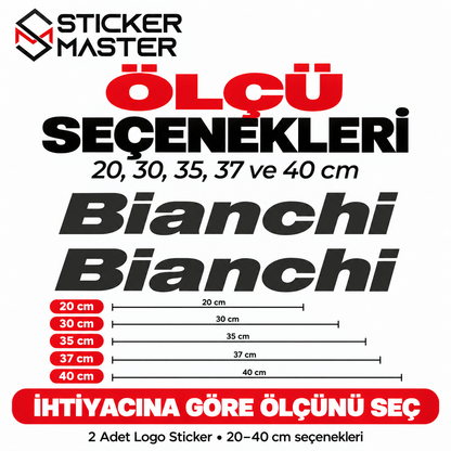 Bianchi sticker ölçü seçenekleri 20 30 35 37 40 cm - Sticker Master