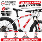 Bisiklet Kadro Şerit Sticker Seti | 6 Parça, 17 Renk