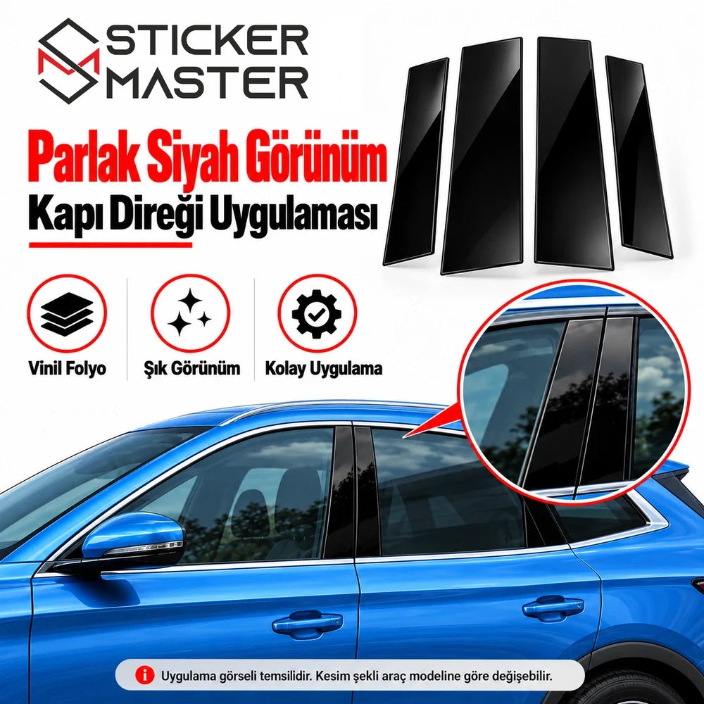 BYD B sütunu kapı direği sticker vinil folyo uygulama alanı