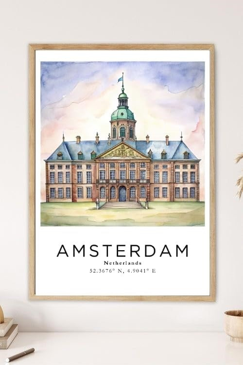 Sticker Master Amsterdam Çerçeveli Poster Tablo | Şehrin Büyüleyici Manzarasıyla Dekoratif Dokunuş