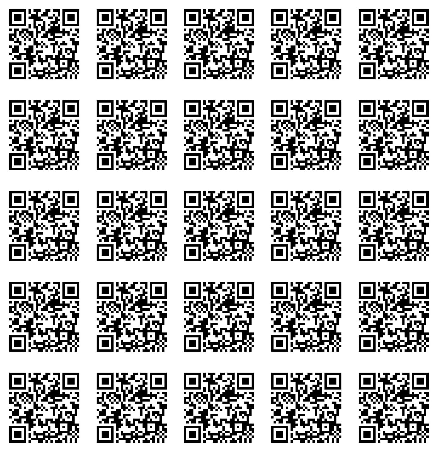 Sticker Master Qr Kod Karekod Sticker Oto, Motorsiklet, Kask,Cam, Laptop Sticker 5X5 Cm 25 Adet