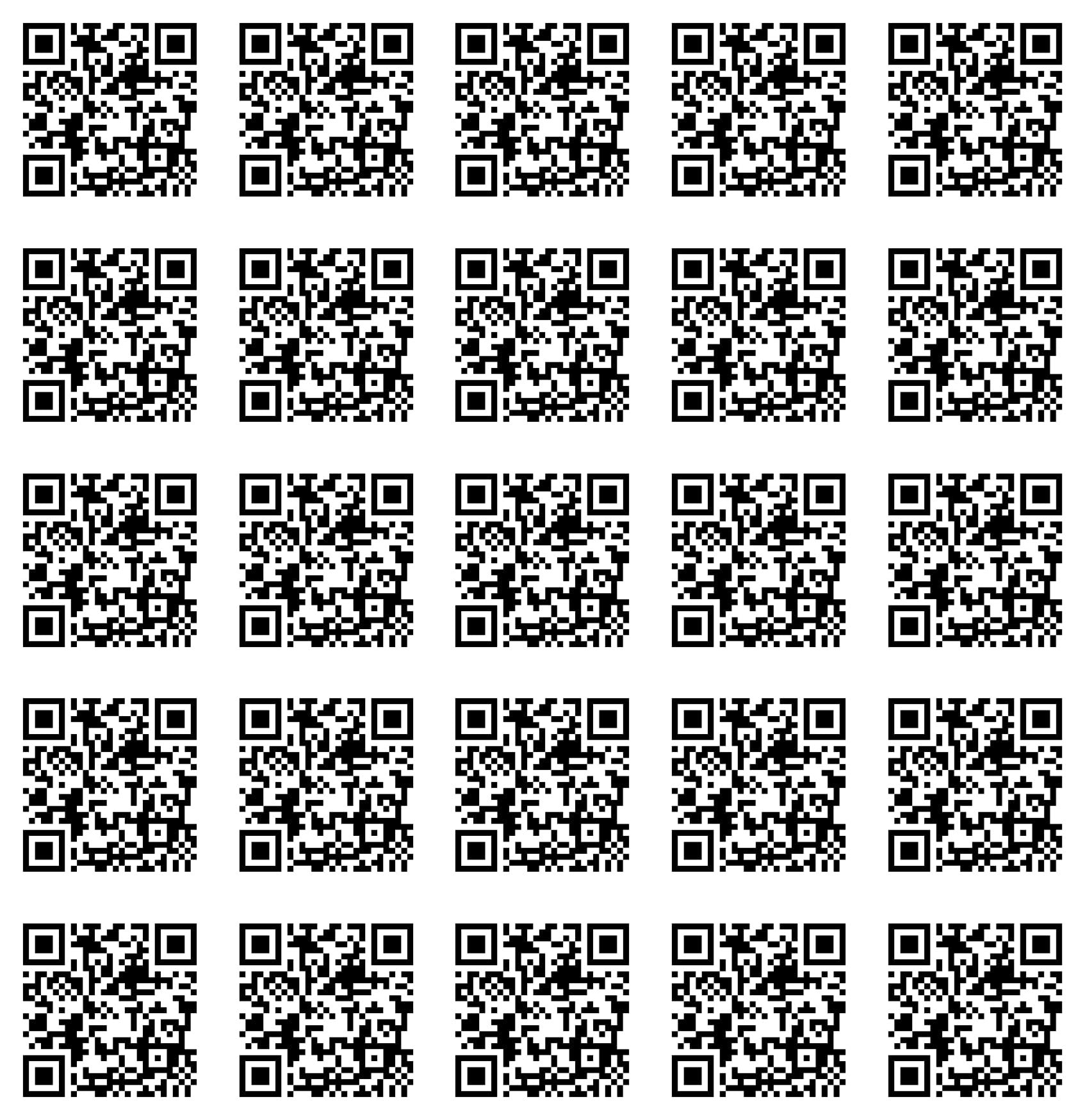 Sticker Master Qr Kod Karekod Sticker Oto, Motorsiklet, Kask,Cam, Laptop Sticker 5X5 Cm 25 Adet