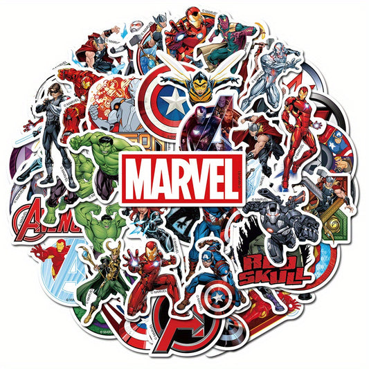 Sticker Master Marvel & Avengers Süper Kahraman Sticker Seti (50 Adet) | Su Geçirmez Çıkartmalar