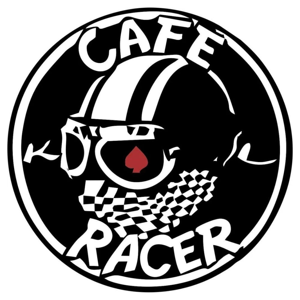 Sticker Master Cafe Racer 2 Sticker Motor, Kask, Laptop, Araba, Oto Araç İçin Dayanıklı Etiket Decal 12 Cm