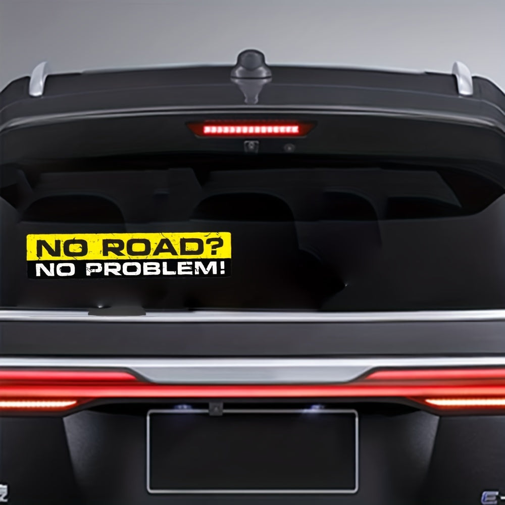 Sticker Master "NO ROAD? NO PROBLEM!" Off-Road Sticker | Komik Arazi Aracı Tampon Çıkartması
