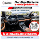 Chery Tiggo 8 Pro 2022–2024 Uyumlu İç Mekân PPF Seti