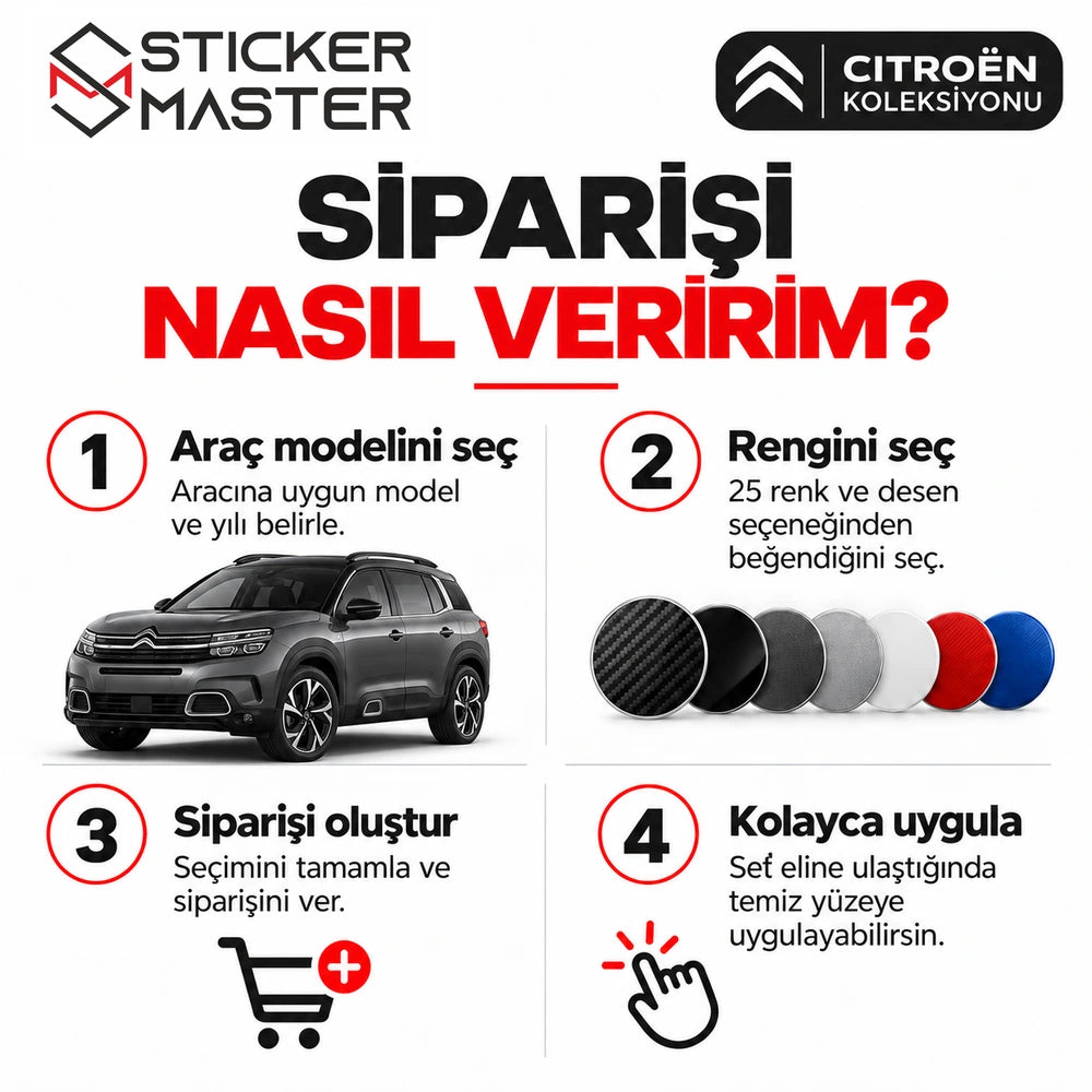 Citroen sticker sipariş rehberi – model yılı ve renk seçimi