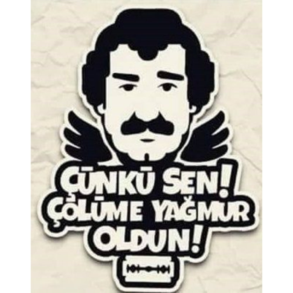 Sticker Master Çünkü Sen çölüme yağmur oldun Sticker Motor, Kask, Laptop, Araba, Oto Araç İçin Dayanıklı Etiket Decal 15 Cm