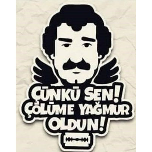 Sticker Master Çünkü Sen çölüme yağmur oldun Sticker Motor, Kask, Laptop, Araba, Oto Araç İçin Dayanıklı Etiket Decal 15 Cm