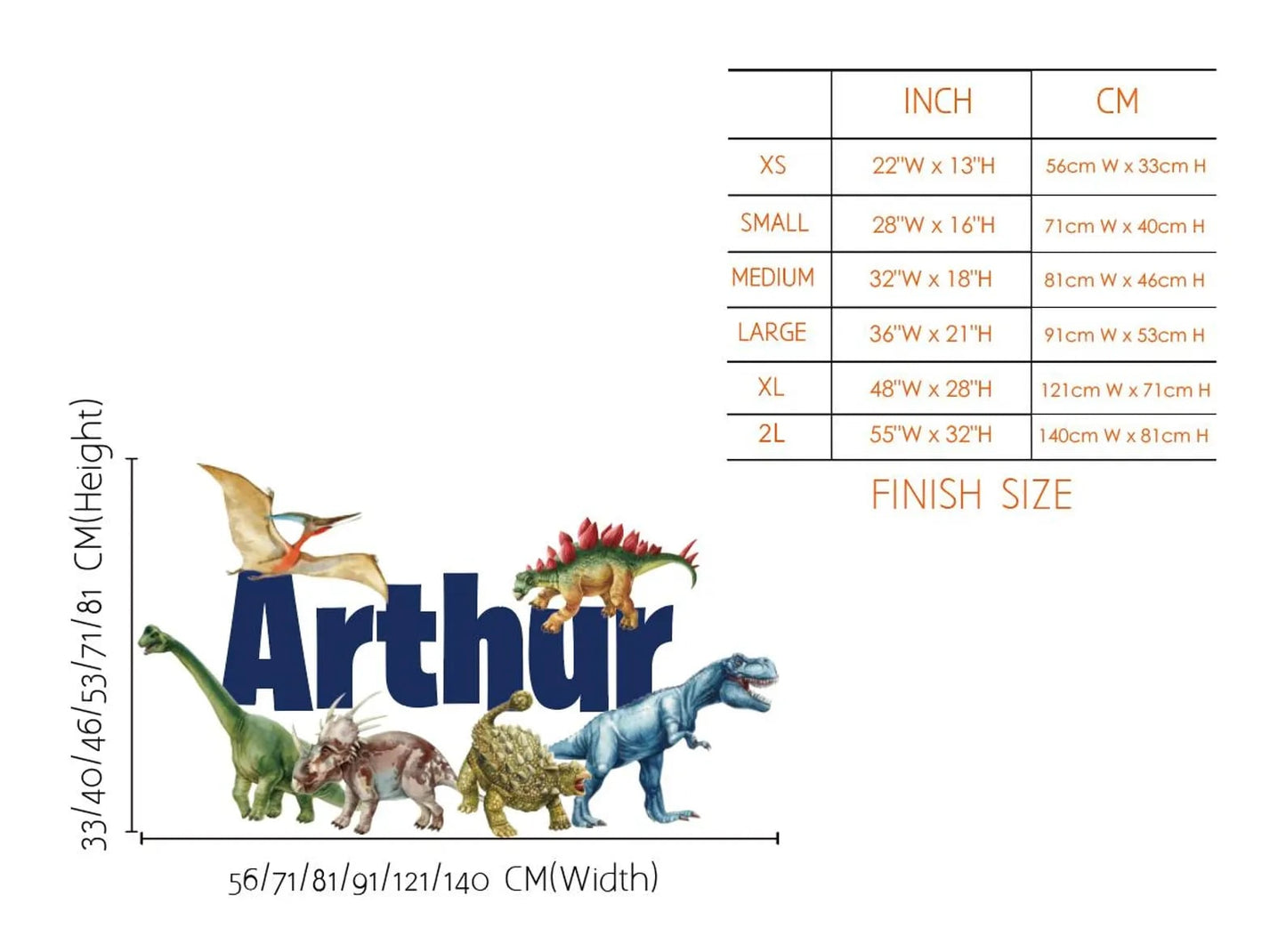 Kişiye Özel İsimli Suluboya Dinozor Duvar Stickeri
