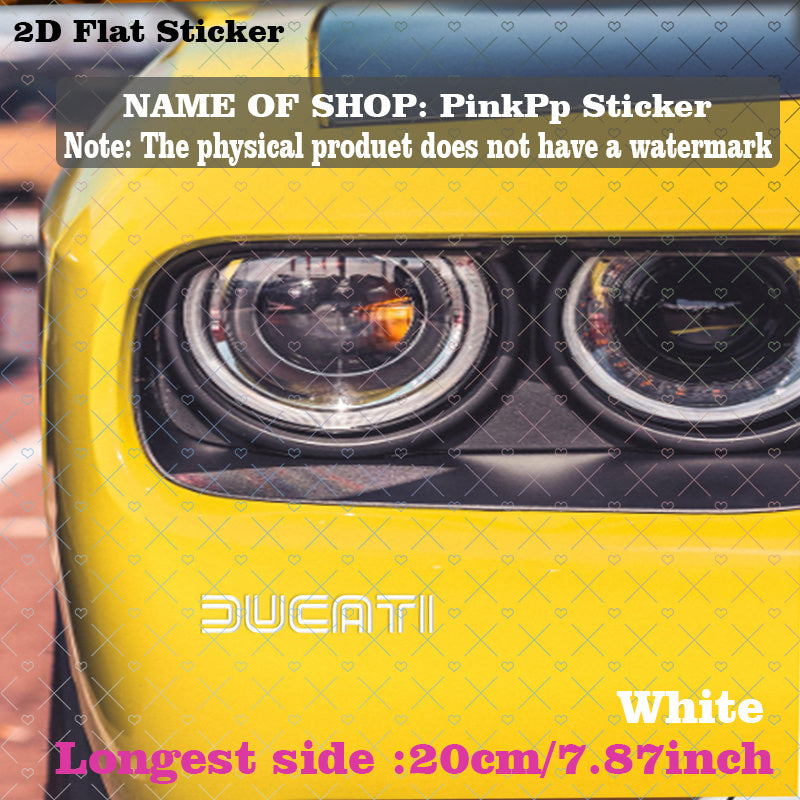 Ducati Şeffaf Siyah Beyaz Logo Sticker 2’li Set Vinil | Sticker Master