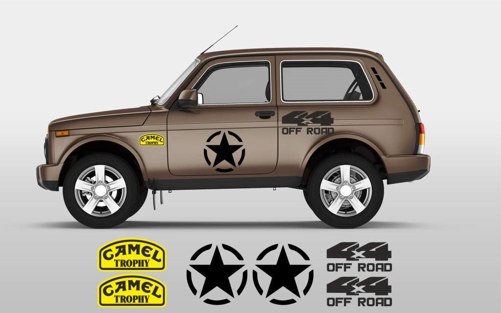 Sticker Master Lada Niva Set-3 Sticker Seti Motor, Kask, Laptop, Araba, Oto Araç İçin Dayanıklı Etiket Decal
