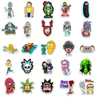 Sticker Master Rick and Morty Boyutlararası Sticker Seti (50 Adet) | Su Geçirmez Çizgi Dizi Çıkartmaları
