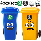 Eğlenceli Çöp Kutusu Sticker Seti Geri Dönüşüm - Sticker Master