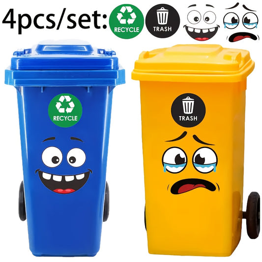 Eğlenceli Çöp Kutusu Sticker Seti Geri Dönüşüm - Sticker Master