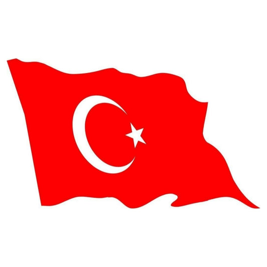 Sticker Master Dalgalı Türk Bayrağı Sticker Motor, Kask, Laptop, Araba, Oto Araç İçin Dayanıklı Etiket Decal 15 Cm