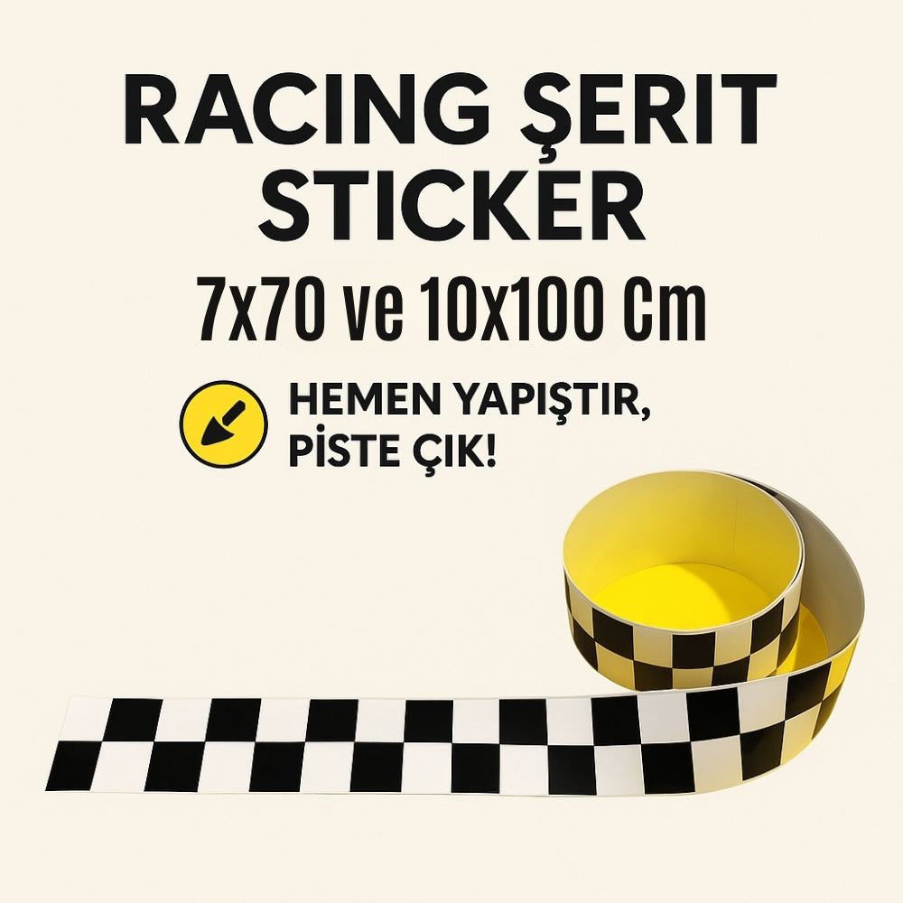 Sticker Master Dama Desenli Şerit Sticker (7x70 cm ve 10x100 cm Seçenekli)