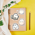 Sticker Master 50’li Kawaii Kedi & Kahve Sticker Seti Planlayıcılar, Laptoplar, Su Şişeleri ve DIY Defterler İçin Sevimli Çıkartmalar