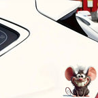 Sticker Master Karikatür Fare Sticker - 6 inç - 15 Cm | Laptop, Araç, Cam, Kupa ve Yüzeyler İçin