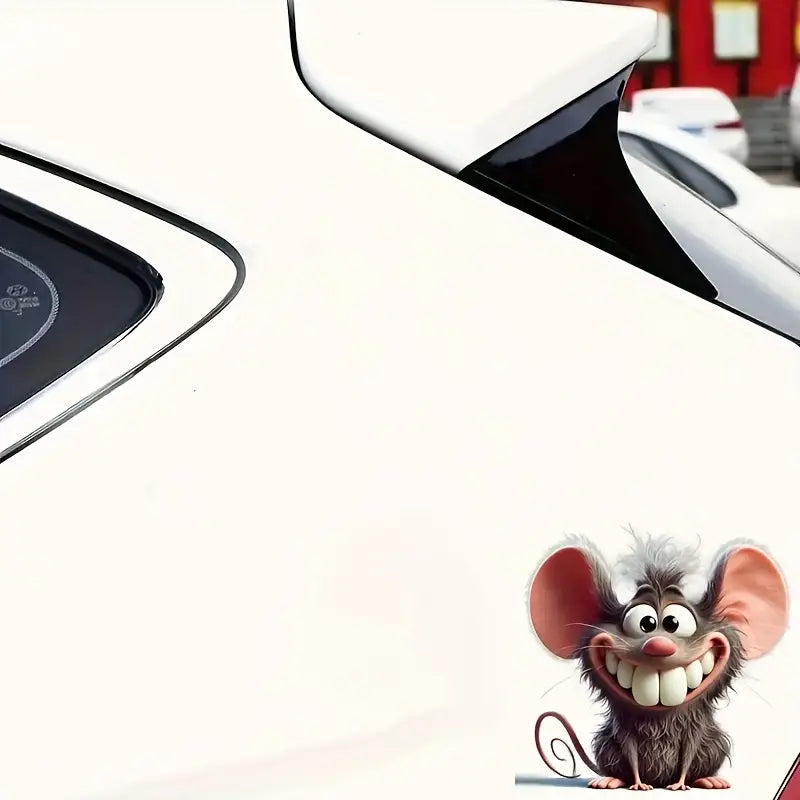 Sticker Master Karikatür Fare Sticker - 6 inç - 15 Cm | Laptop, Araç, Cam, Kupa ve Yüzeyler İçin
