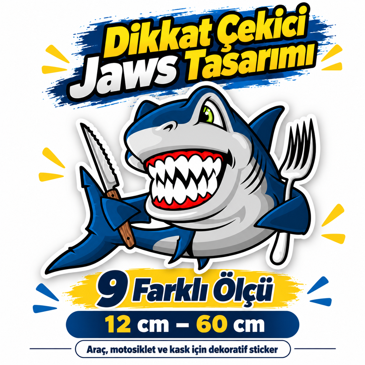 Jaws Köpek Balığı Sticker dikkat çekici tasarım