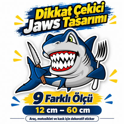 Jaws Köpek Balığı Sticker dikkat çekici tasarım